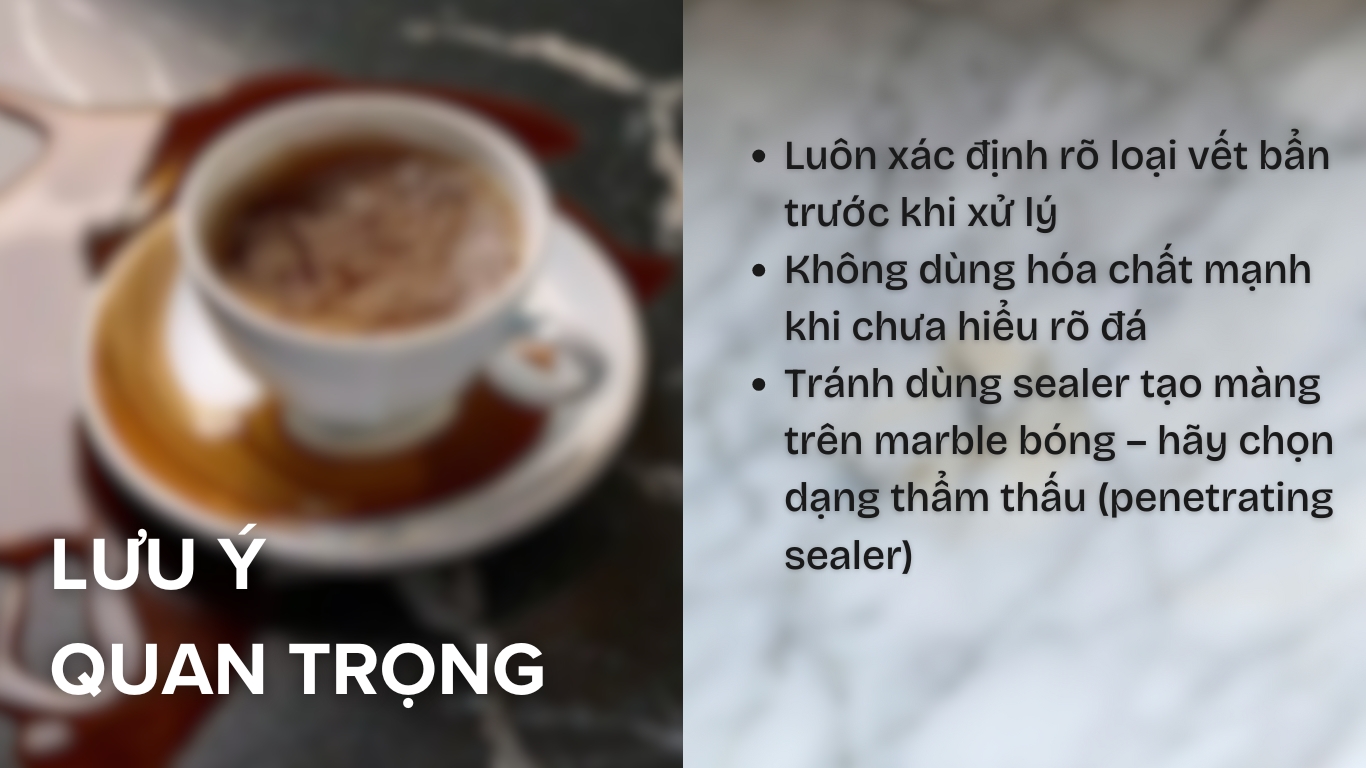 Lưu ý quan trọng khi gặp trường hợp đá marble bị ố