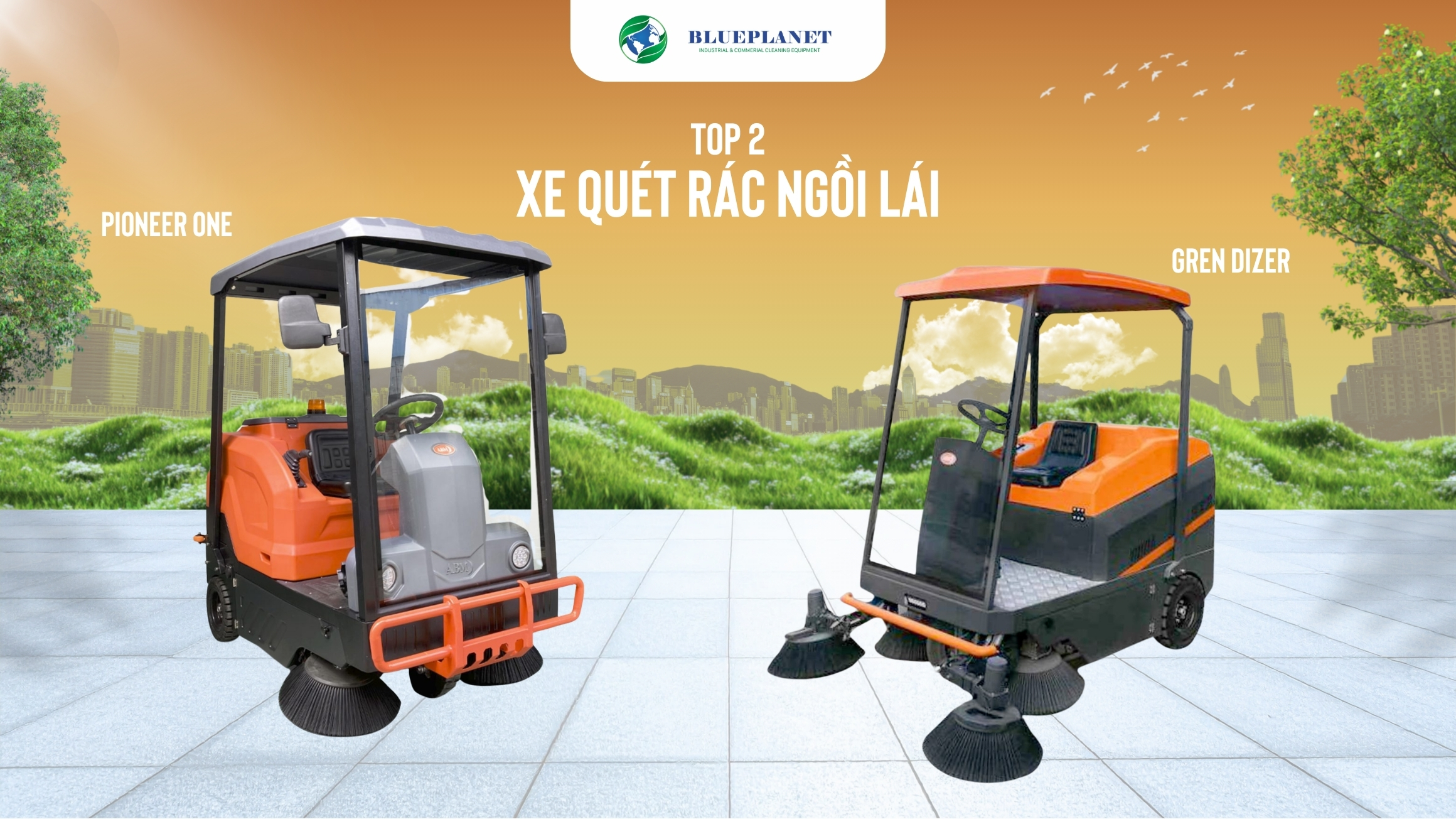 Top 2 xe quét rác ngồi lái cho nhà xưởng, nhà kho đáng đầu tư hiện nay